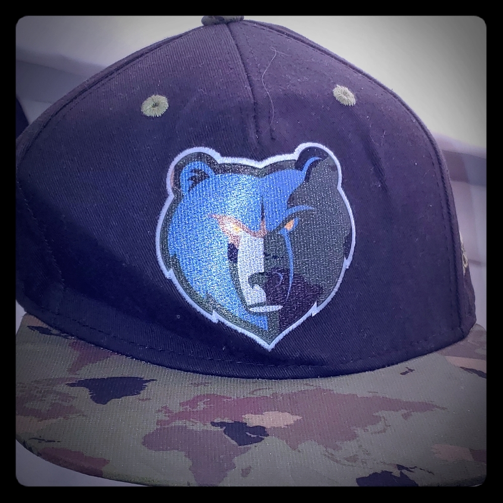 Memphis Grizzlies Camo and black hat SnapBack
